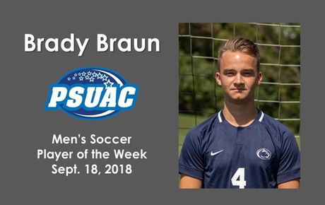 PSUAC Recognizes Braun as Men's Soccer Player of the Week