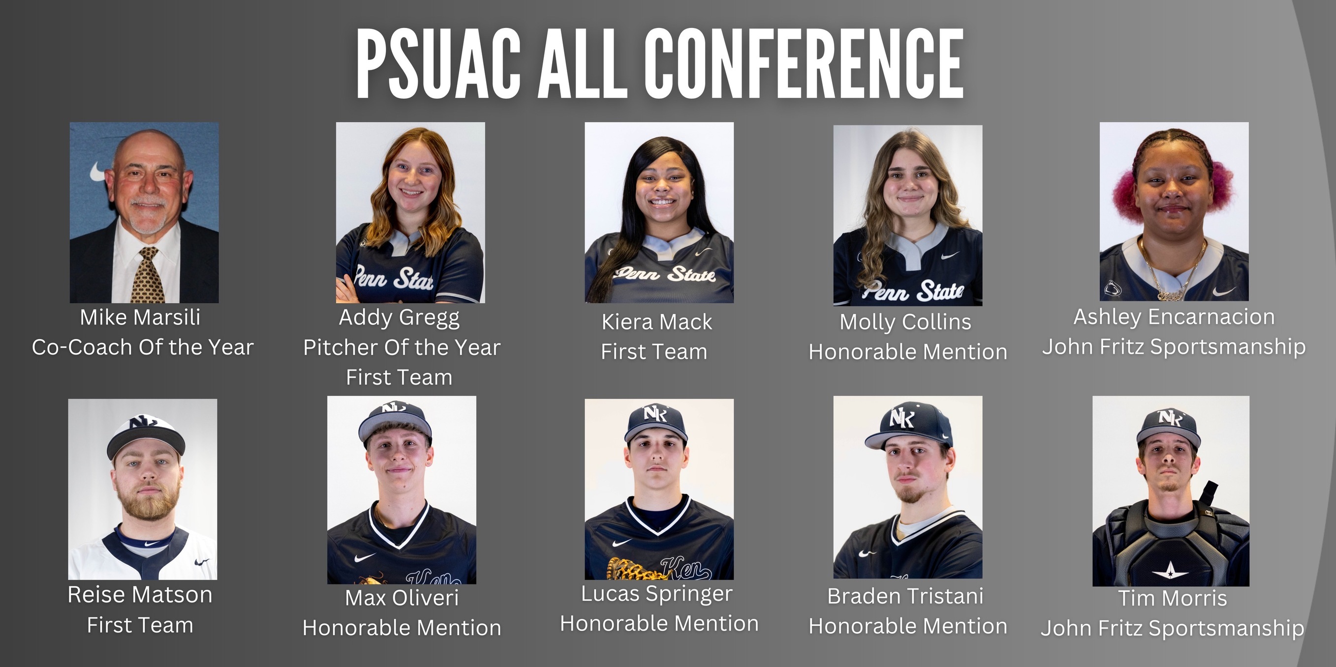 Seven Student- Athletes Earn PSUAC Baseball/Softball Post Season Awards
